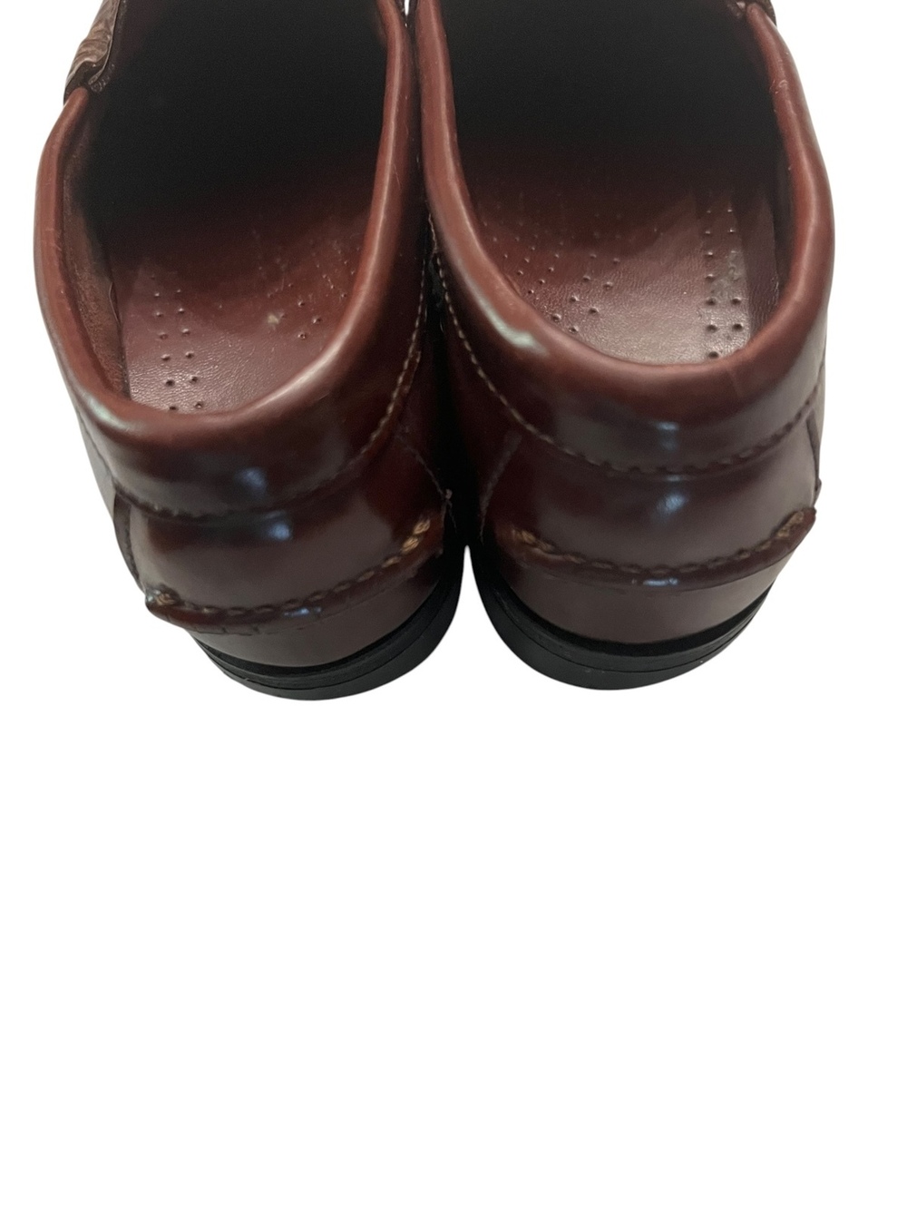 Burgundy Leather Penny Loafers 6.5 D Classic Preppy - Picture 4 of 6